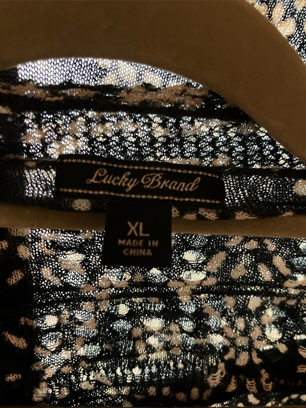 Lucky Brand Black and White Geometric Open-Front Cardigan - Picture 2 of 12